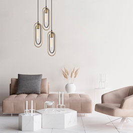 Opviq Lámpara de araña Cerco - 2021 Negro y Oro
